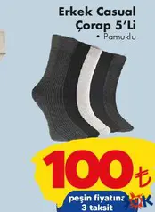 ERKEK CASUAL ÇORAP 5'Lİ fiyat ve kampanya bilgisi